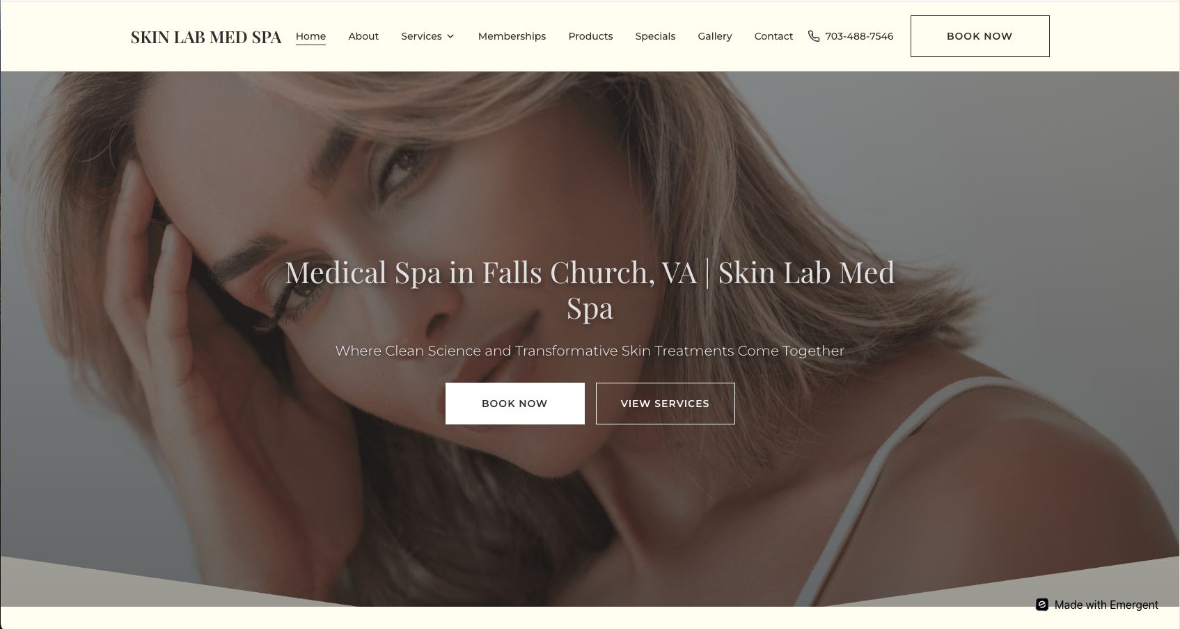 Skin Lab Med Spa website
